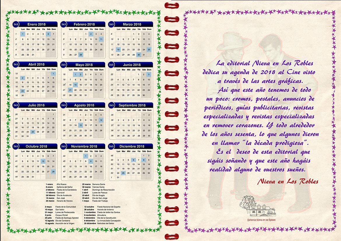 Agenda 2018 Nieva en los Robles