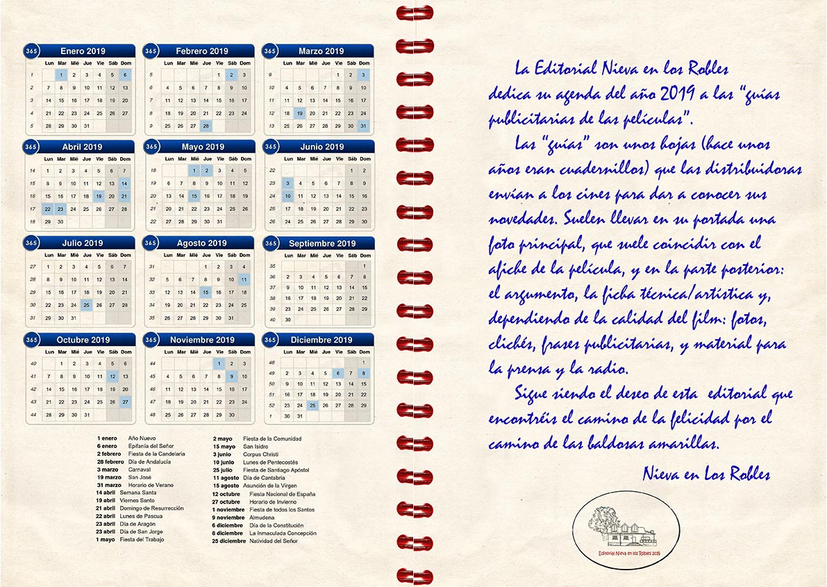 Agenda 2019 Nieva en los Robles
